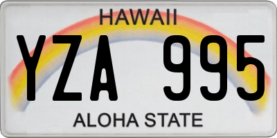 HI license plate YZA995