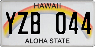 HI license plate YZB044