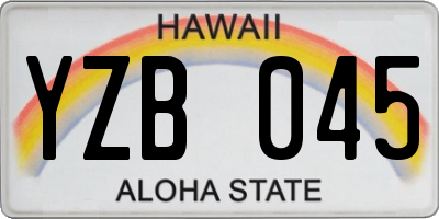 HI license plate YZB045