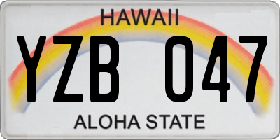 HI license plate YZB047
