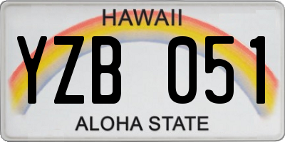 HI license plate YZB051