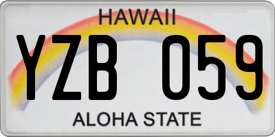 HI license plate YZB059