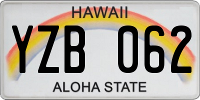HI license plate YZB062