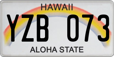 HI license plate YZB073