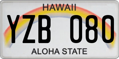 HI license plate YZB080
