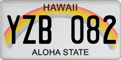 HI license plate YZB082