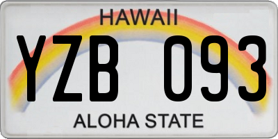 HI license plate YZB093