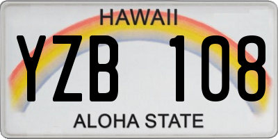 HI license plate YZB108