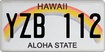 HI license plate YZB112