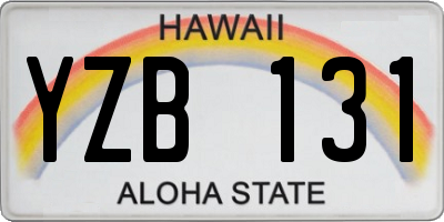 HI license plate YZB131