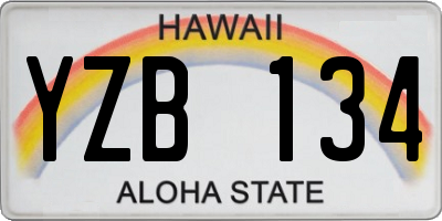 HI license plate YZB134