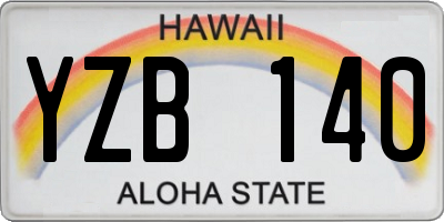 HI license plate YZB140