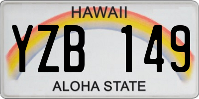 HI license plate YZB149