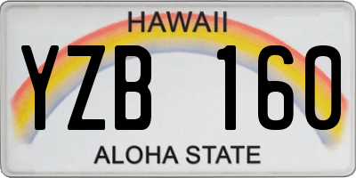 HI license plate YZB160