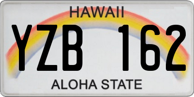 HI license plate YZB162