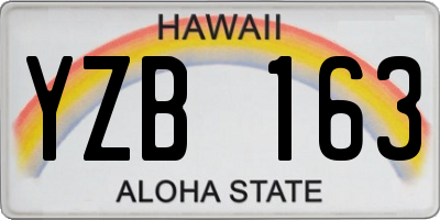 HI license plate YZB163