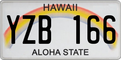 HI license plate YZB166