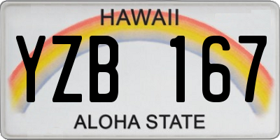 HI license plate YZB167