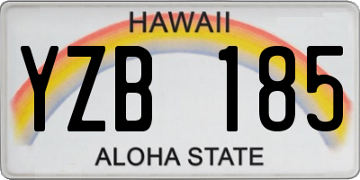 HI license plate YZB185