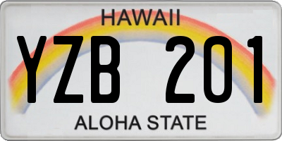 HI license plate YZB201