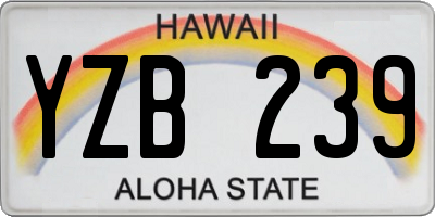 HI license plate YZB239