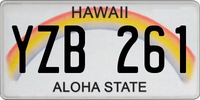 HI license plate YZB261