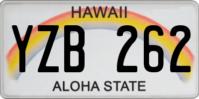 HI license plate YZB262