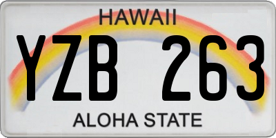 HI license plate YZB263