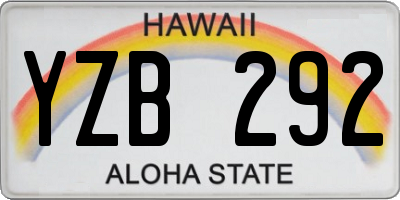 HI license plate YZB292