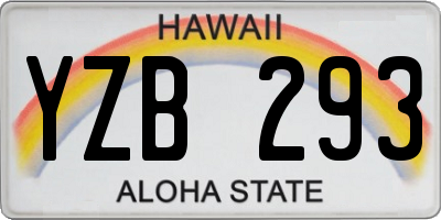 HI license plate YZB293