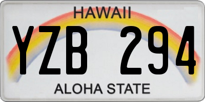 HI license plate YZB294