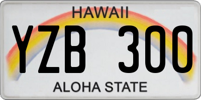 HI license plate YZB300