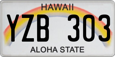 HI license plate YZB303