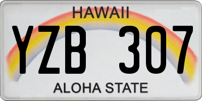 HI license plate YZB307