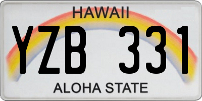 HI license plate YZB331