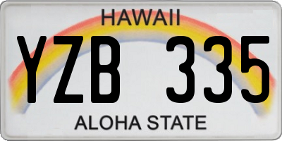 HI license plate YZB335