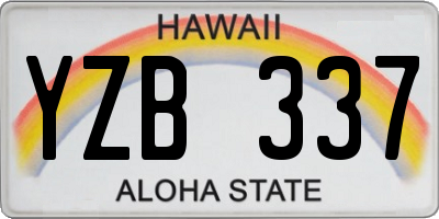 HI license plate YZB337