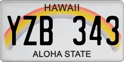 HI license plate YZB343