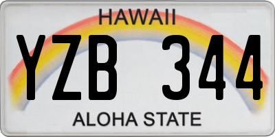 HI license plate YZB344
