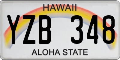 HI license plate YZB348