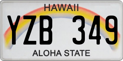 HI license plate YZB349