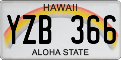 HI license plate YZB366