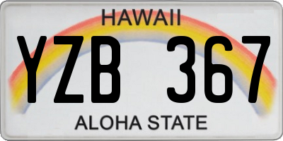 HI license plate YZB367