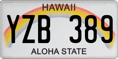 HI license plate YZB389