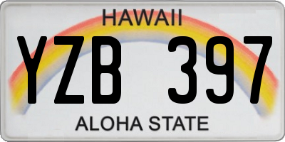 HI license plate YZB397