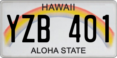 HI license plate YZB401