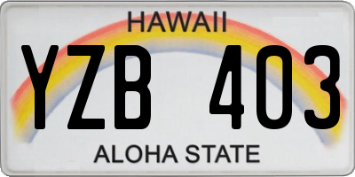 HI license plate YZB403