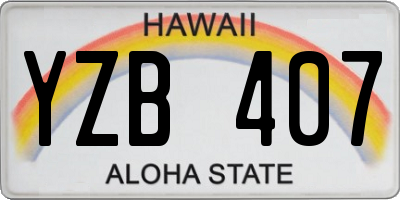 HI license plate YZB407