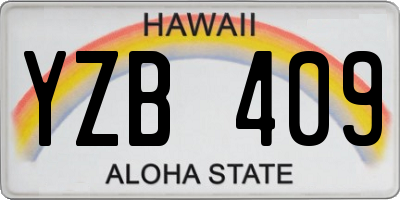 HI license plate YZB409