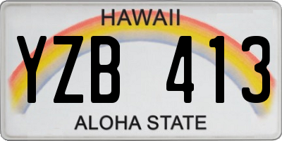 HI license plate YZB413